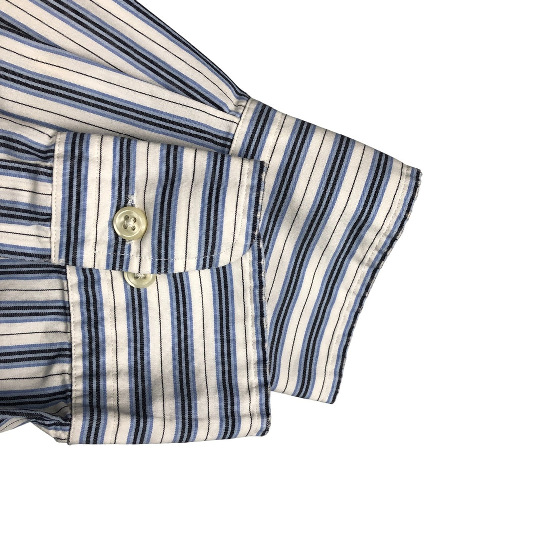 Ralph Lauren POLO by Ralph Lauren ANDREW long-sleeved cotton striped shirt, men's size M cotton white type Vintage Second Hand