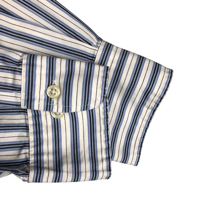 Ralph Lauren POLO by Ralph Lauren ANDREW long-sleeved cotton striped shirt, men's size M cotton white type Vintage Second Hand