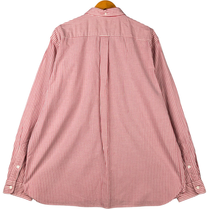 Ralph Lauren long-sleeved button-down striped shirt, men's XXL cotton red type Vintage Second Hand