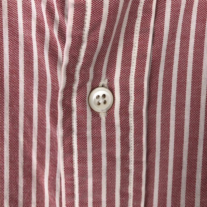 Ralph Lauren long-sleeved button-down striped shirt, men's XXL cotton red type Vintage Second Hand