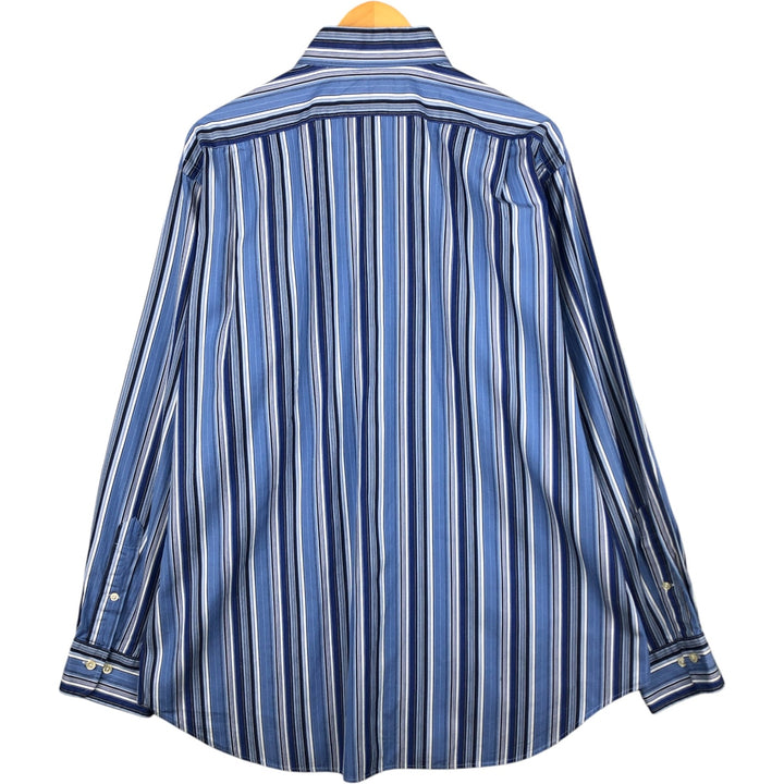 Ralph Lauren REGEND CLASSIC FIT long-sleeved wide-collar striped shirt, men's size XL cotton Blue type light blue Vintage Second Hand