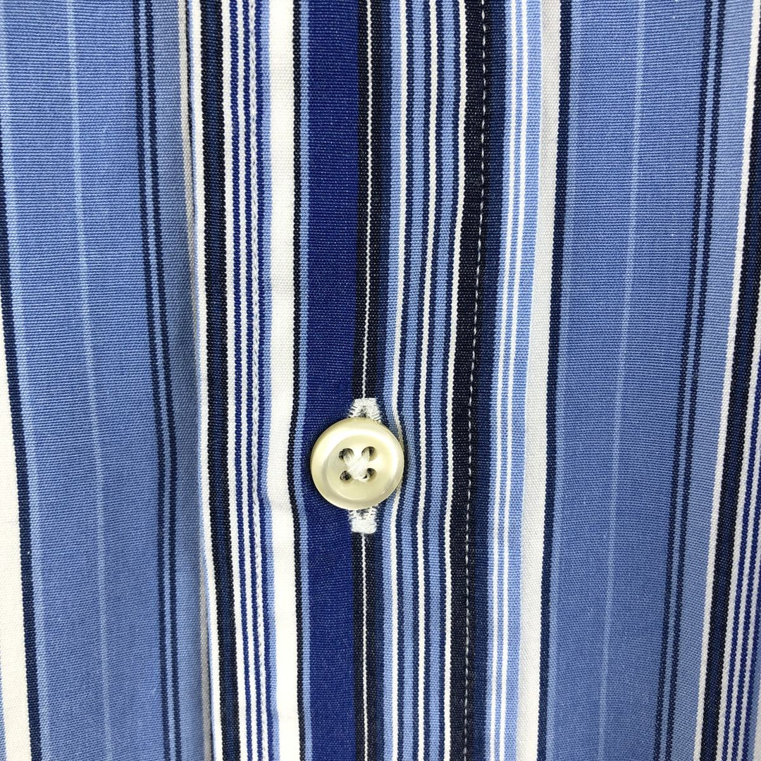 Ralph Lauren REGEND CLASSIC FIT long-sleeved wide-collar striped shirt, men's size XL cotton Blue type light blue Vintage Second Hand