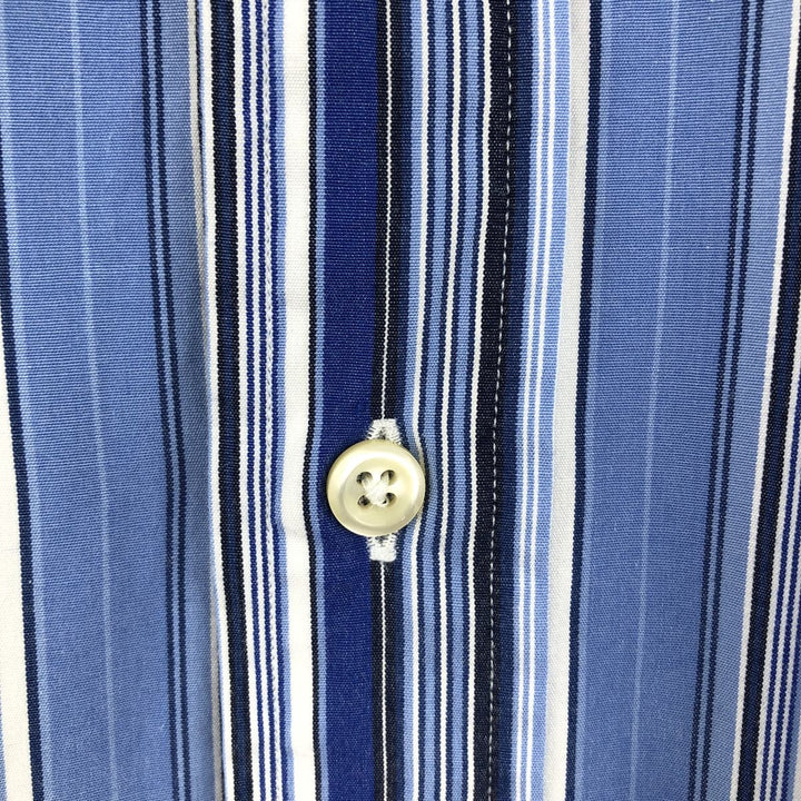Ralph Lauren REGEND CLASSIC FIT long-sleeved wide-collar striped shirt, men's size XL cotton Blue type light blue Vintage Second Hand