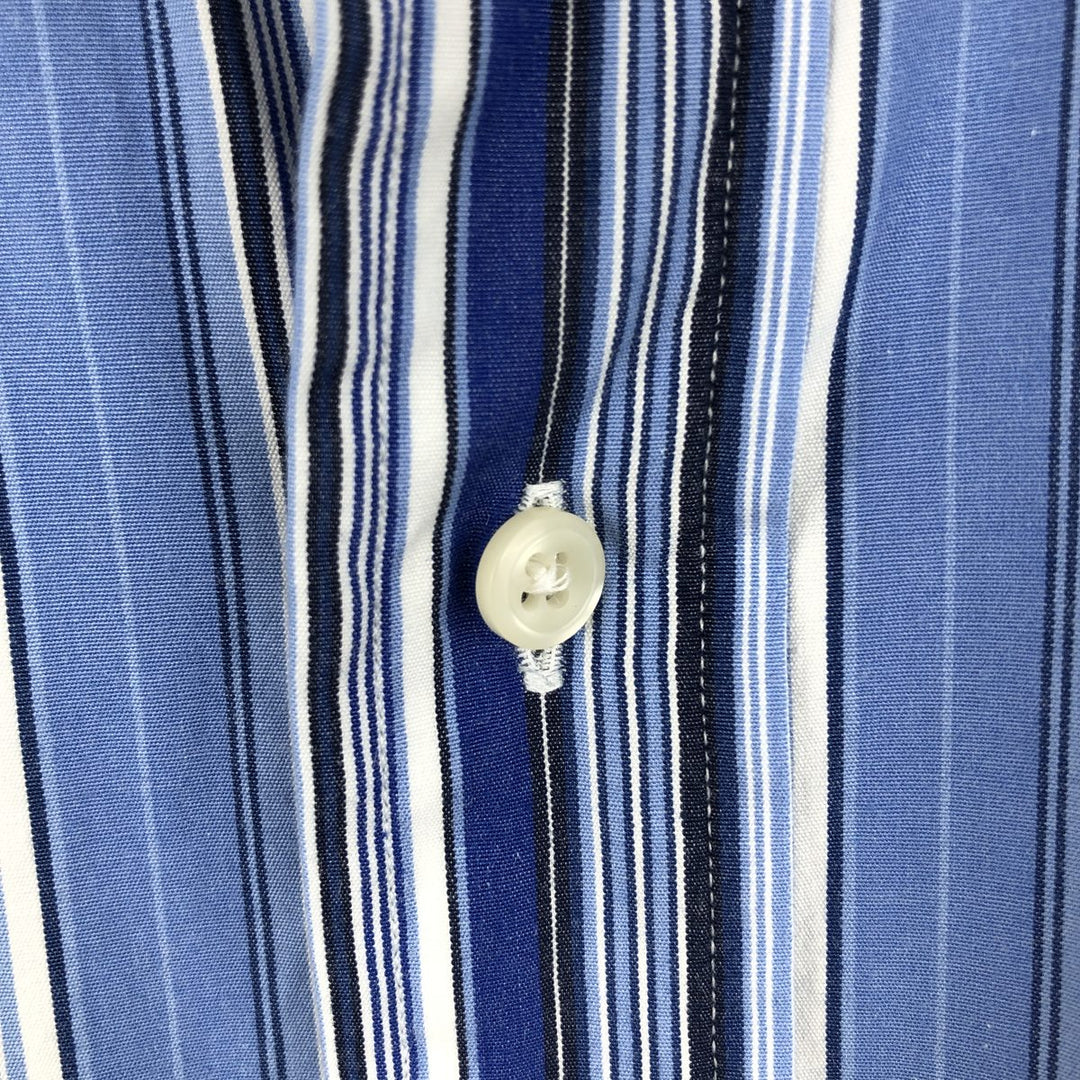 Ralph Lauren REGEND CLASSIC FIT long-sleeved wide-collar striped shirt, men's size XL cotton Blue type light blue Vintage Second Hand