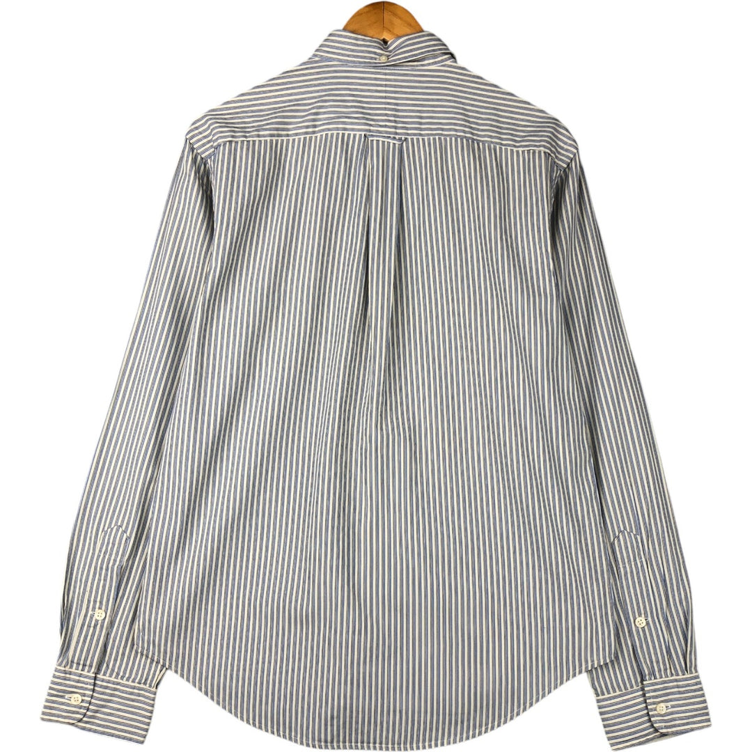 Ralph Lauren long sleeve button down striped shirt, men's size M cotton ivory Vintage Second Hand