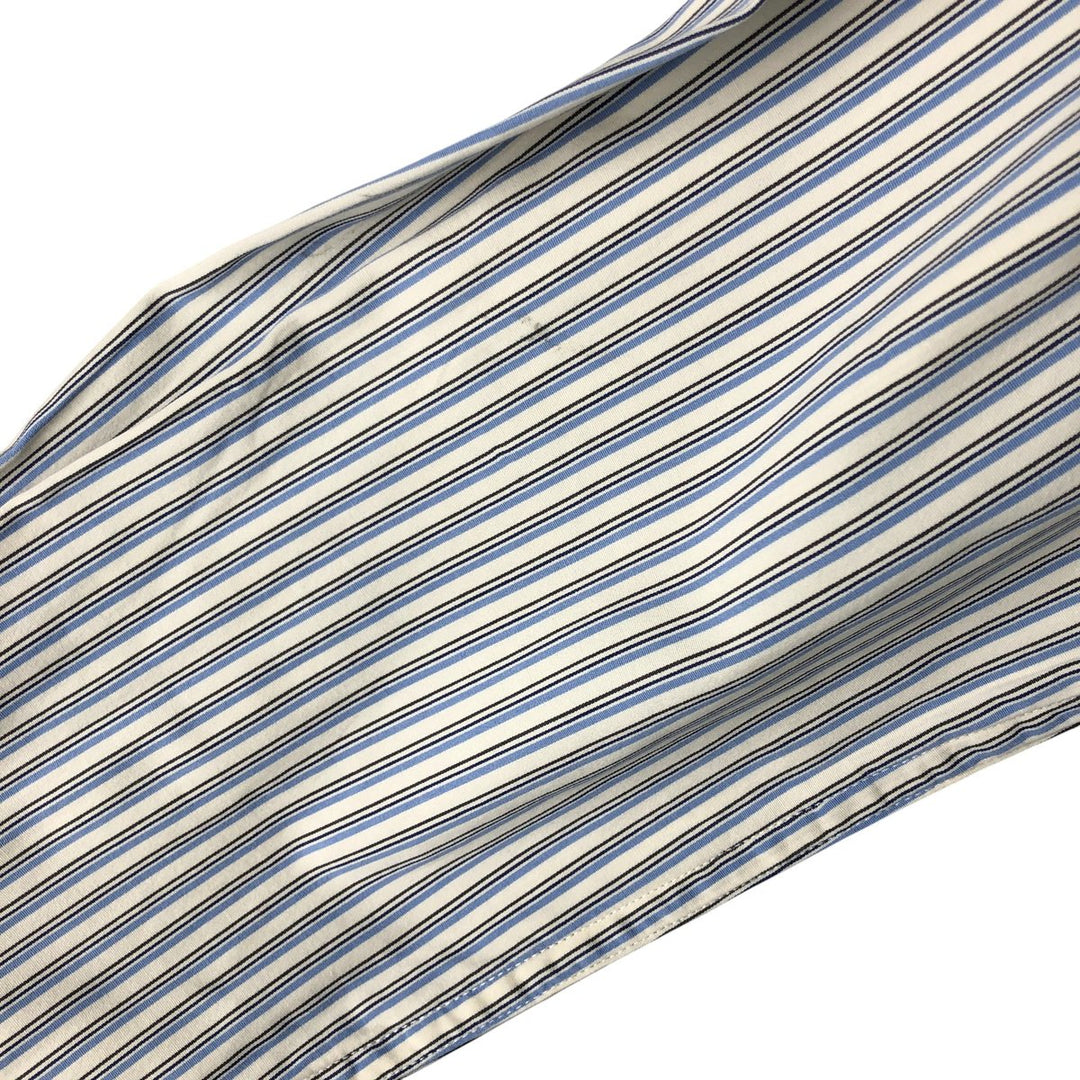 Ralph Lauren long sleeve button down striped shirt, men's size M cotton ivory Vintage Second Hand