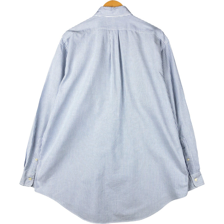 Ralph Lauren YARMOUTH Long Sleeve Button-Down Striped Shirt, Men's Size L cotton Blue type light blue Vintage Second Hand