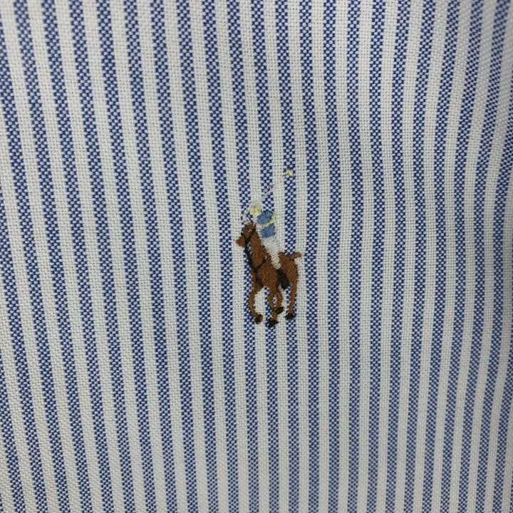 Ralph Lauren YARMOUTH Long Sleeve Button-Down Striped Shirt, Men's Size L cotton Blue type light blue Vintage Second Hand