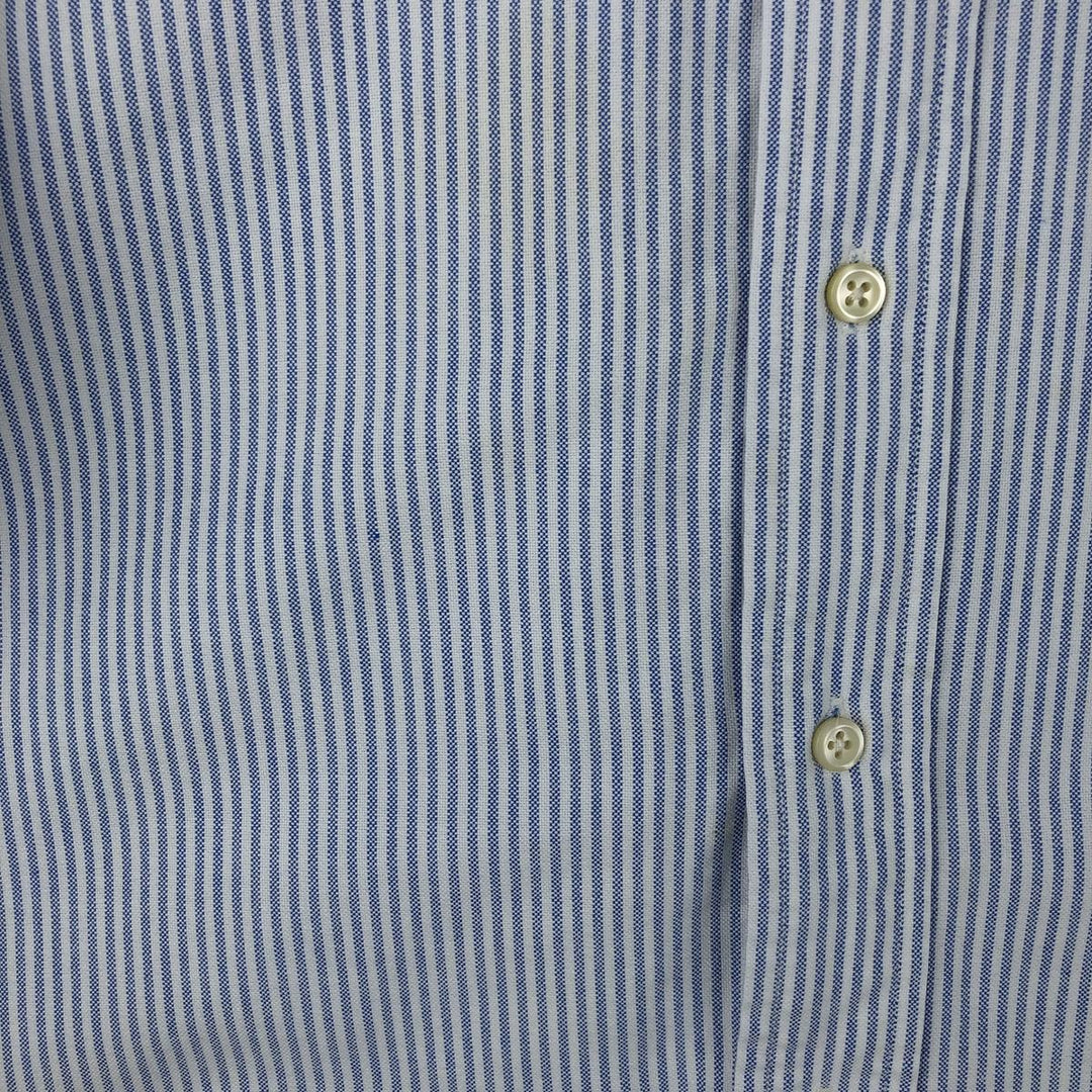 Ralph Lauren YARMOUTH Long Sleeve Button-Down Striped Shirt, Men's Size L cotton Blue type light blue Vintage Second Hand