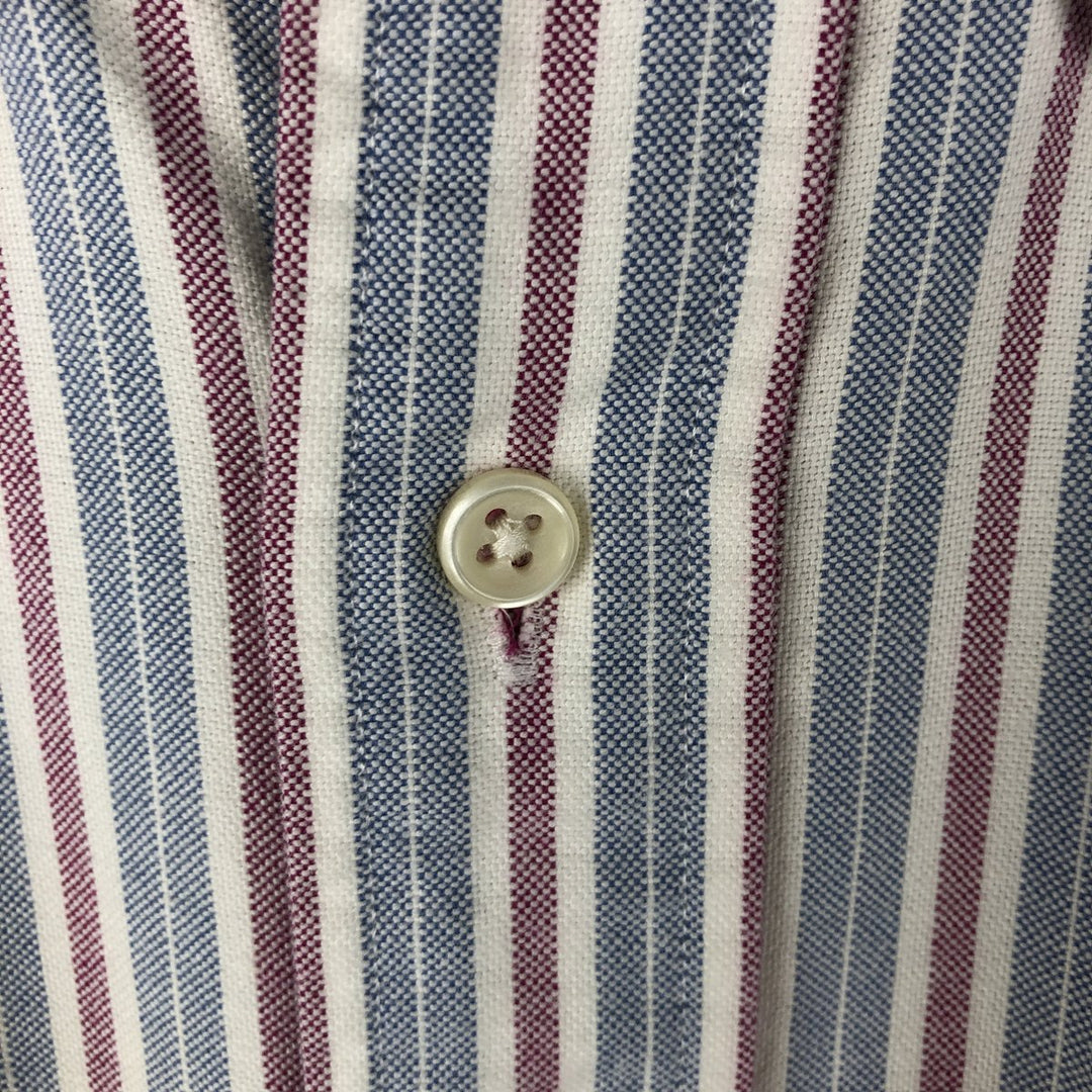 Ralph Lauren Classic Fit Long Sleeve Button Down Striped Shirt Men's Size L cotton white type Vintage Second Hand