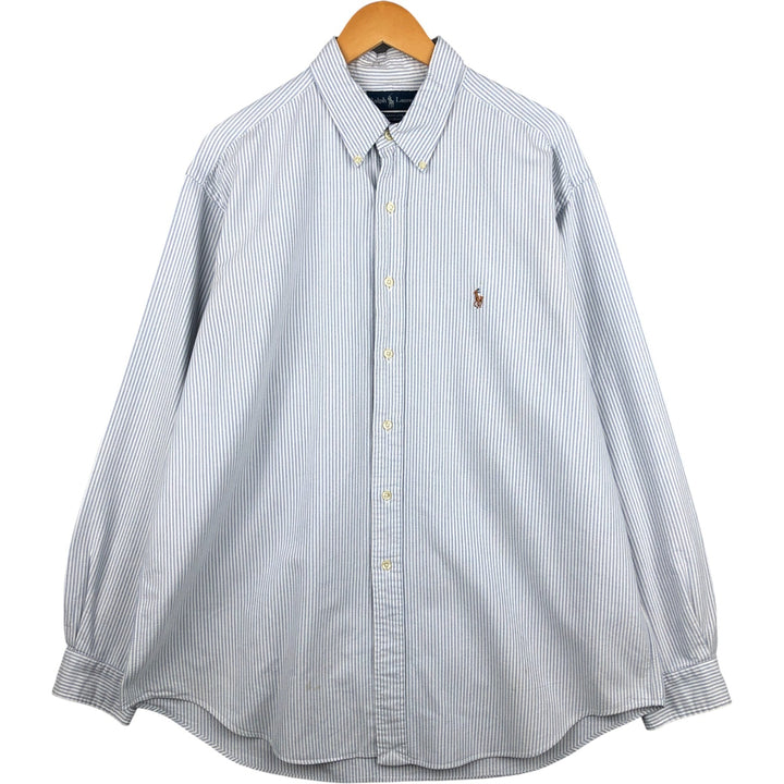 Ralph Lauren YARMOUTH Long Sleeve Button-Down Striped Shirt, Men's XL cotton white type Vintage Second Hand