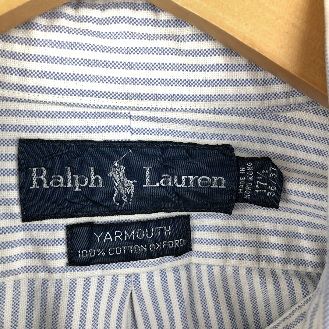 Ralph Lauren YARMOUTH Long Sleeve Button-Down Striped Shirt, Men's XL cotton white type Vintage Second Hand