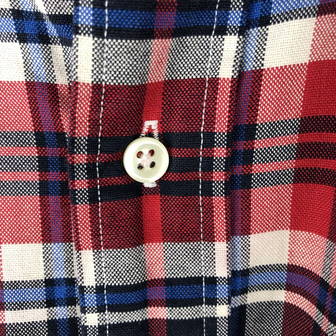 Ralph Lauren BIG SHIRT Long sleeve button-down check shirt Men's XL size cotton navy blue type Vintage Second Hand