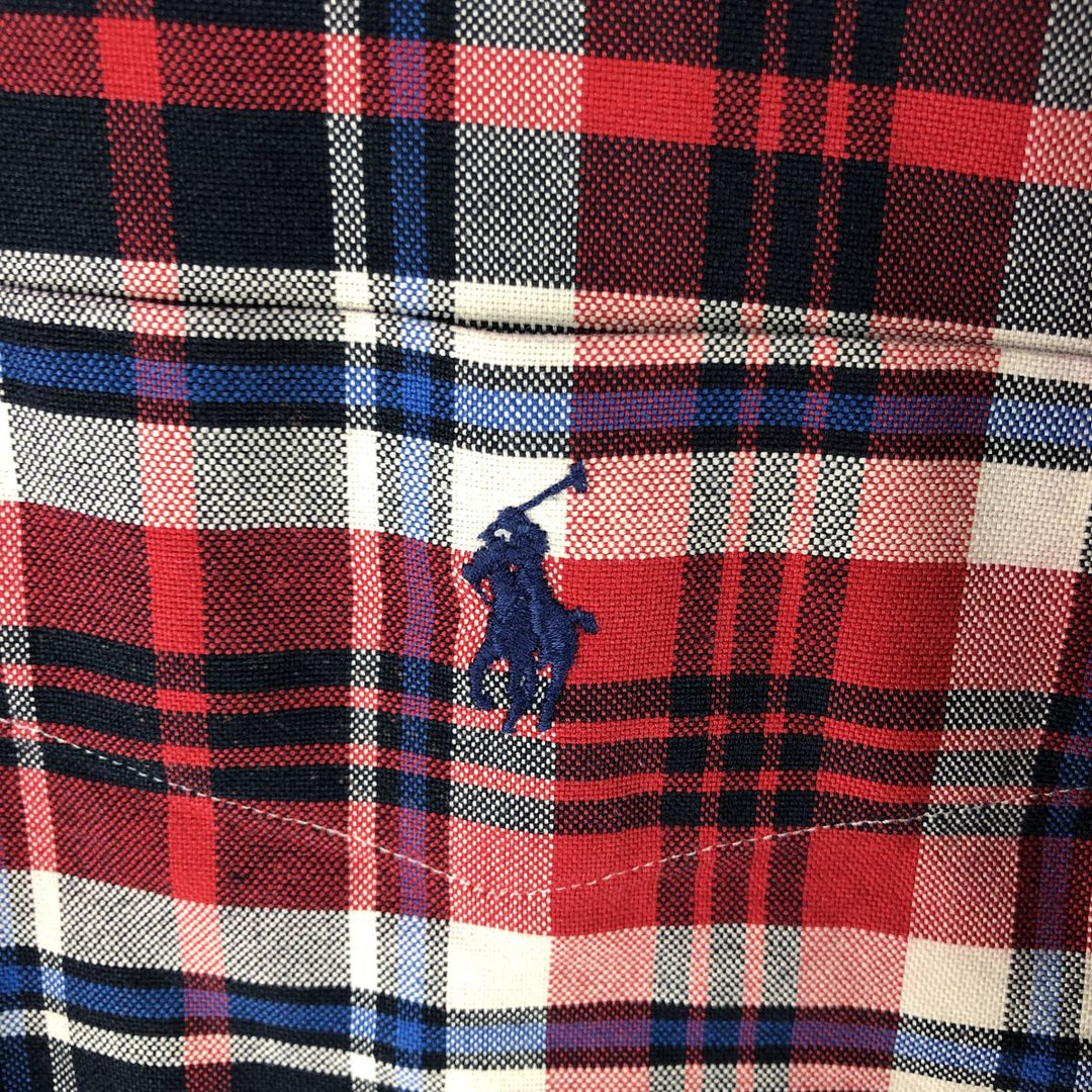 Ralph Lauren BIG SHIRT Long sleeve button-down check shirt Men's XL size cotton navy blue type Vintage Second Hand