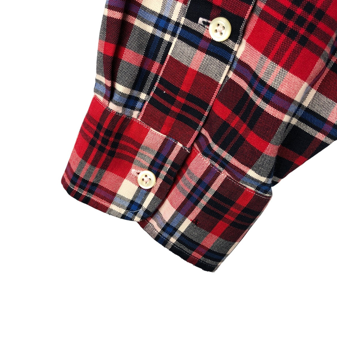 Ralph Lauren BIG SHIRT Long sleeve button-down check shirt Men's XL size cotton navy blue type Vintage Second Hand
