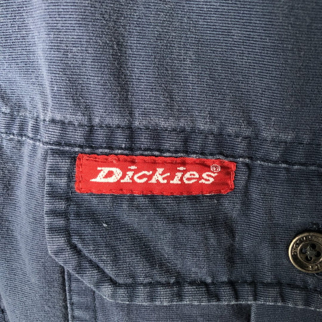 Dickies long-sleeved work shirt, men's size M cotton navy blue type Vintage Second Hand