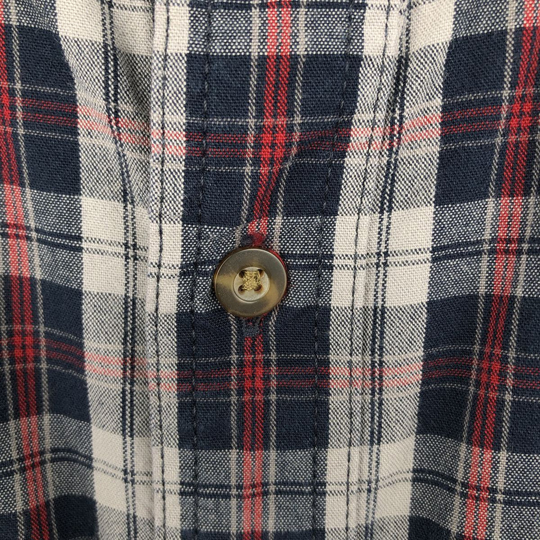 Carhartt Relaxed Fit Check Pattern Long Sleeve Button Down Work Shirt, Men's Medium cotton navy blue type Vintage Second Hand