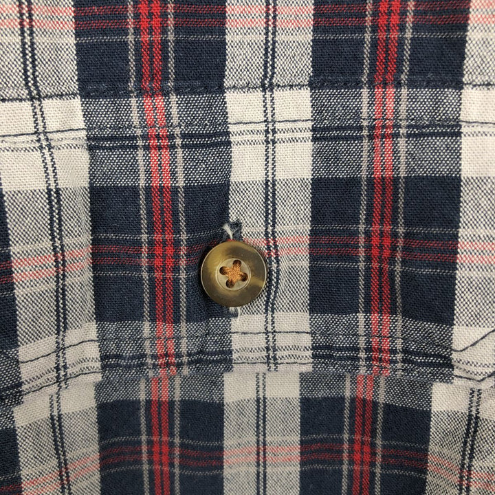 Carhartt Relaxed Fit Check Pattern Long Sleeve Button Down Work Shirt, Men's Medium cotton navy blue type Vintage Second Hand