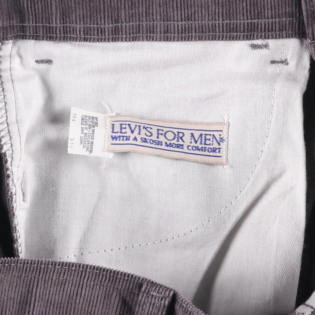 Vintage 1980'S Levi's Levi's for Men Flare Cut Corduroy Pants, Size W33 unclear Charcoal Vintage Second Hand