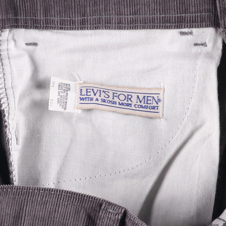 Vintage 1980'S Levi's Levi's for Men Flare Cut Corduroy Pants, Size W33 unclear Charcoal Vintage Second Hand