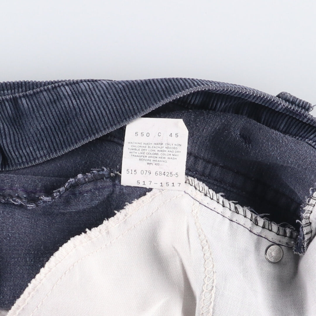 90'S Levi's 517-1517 Bootcut Corduroy Pants, Made in USA, Men's, Size W32, Vintage cotton navy blue type Vintage Second Hand