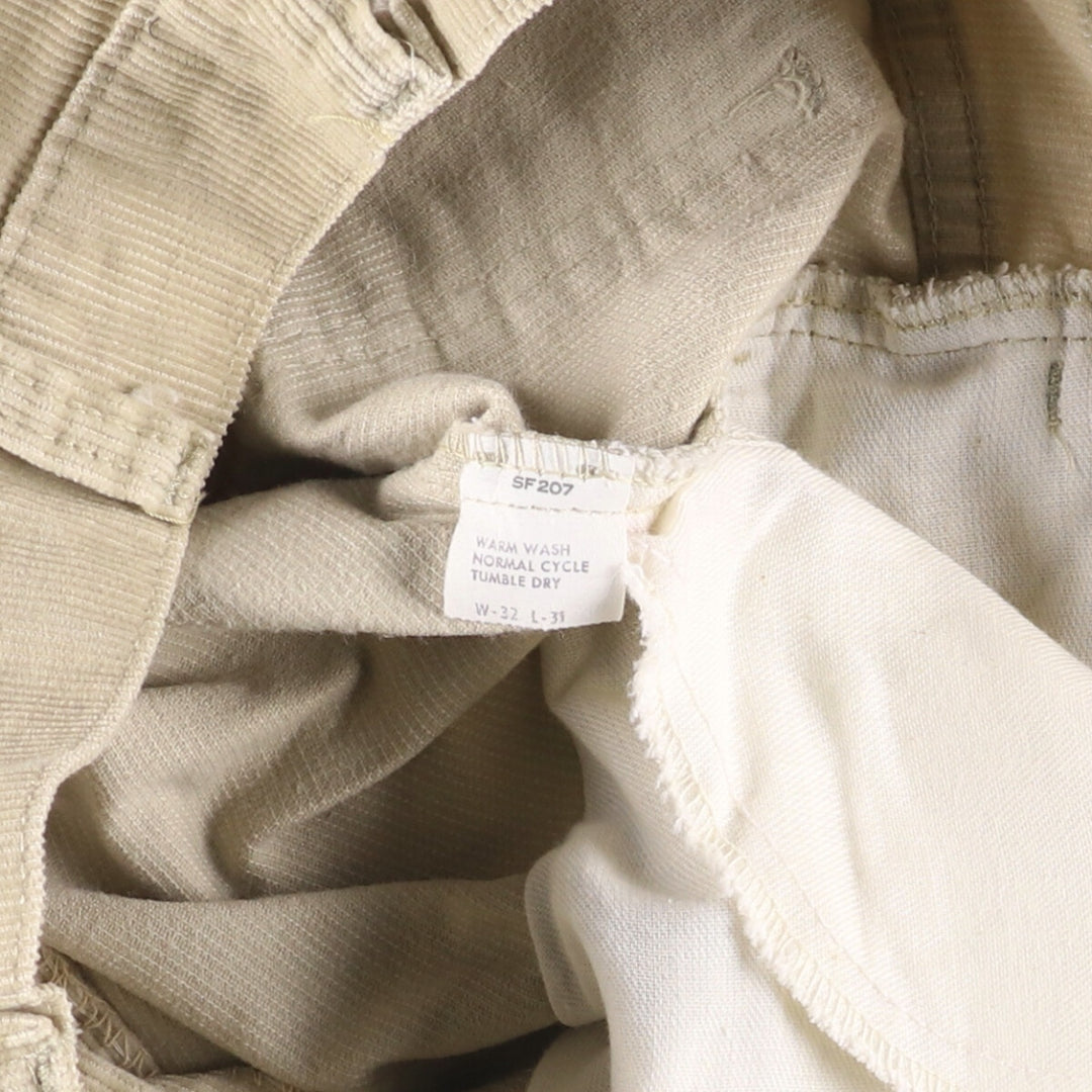 Vintage 1980'S Levi's 519-1522 White Tab Corduroy Pants, Made in USA, Men's Size W31 unclear Beige type Vintage Second Hand
