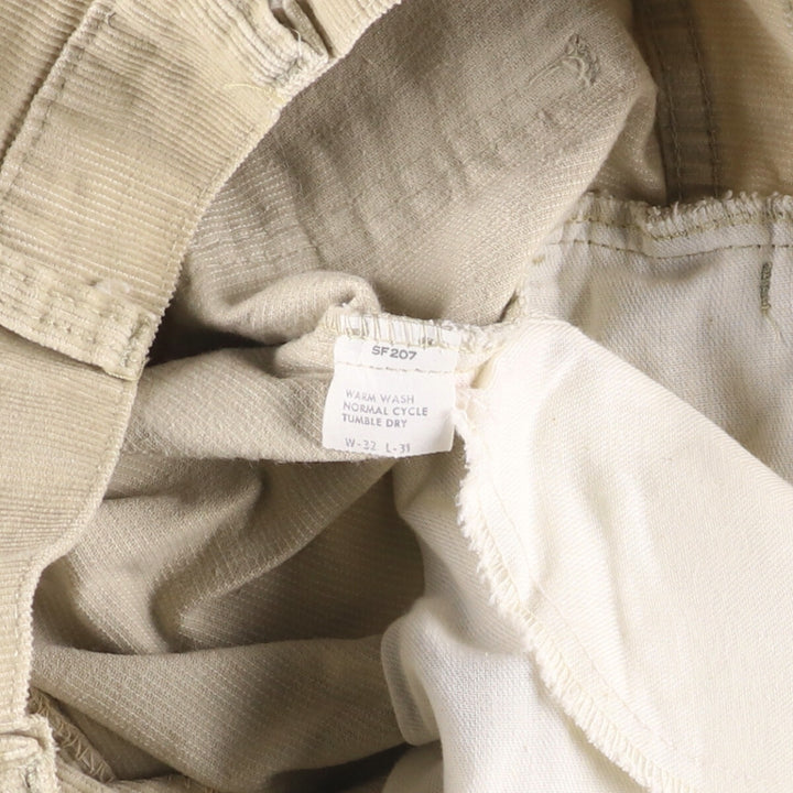 Vintage 1980'S Levi's 519-1522 White Tab Corduroy Pants, Made in USA, Men's Size W31 unclear Beige type Vintage Second Hand