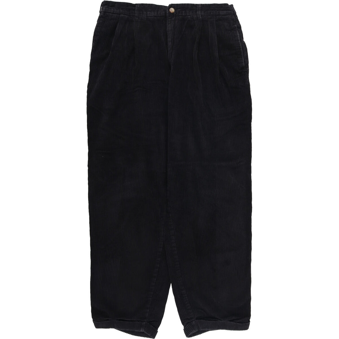 BILLBLASS Two-pleat Wide-Rib Corduroy Pants, Men's, Size W32 cotton black type Vintage Second Hand