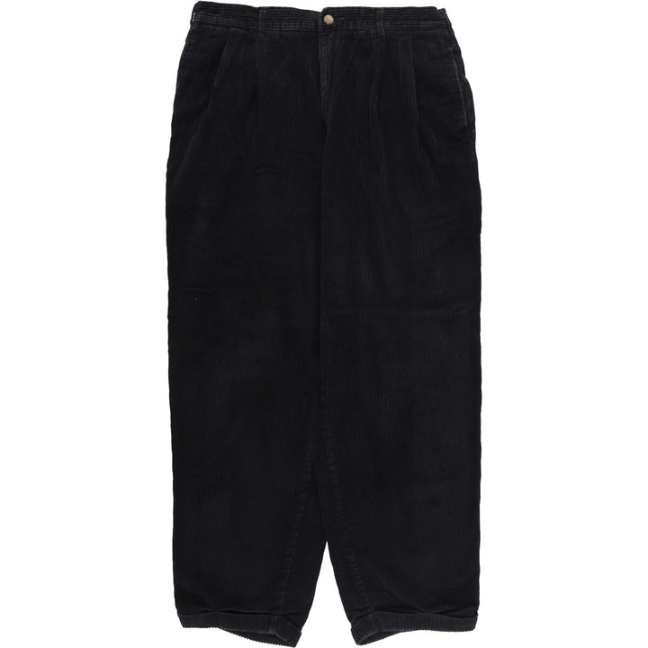 BILLBLASS Two-pleat Wide-Rib Corduroy Pants, Men's, Size W32 cotton black type Vintage Second Hand