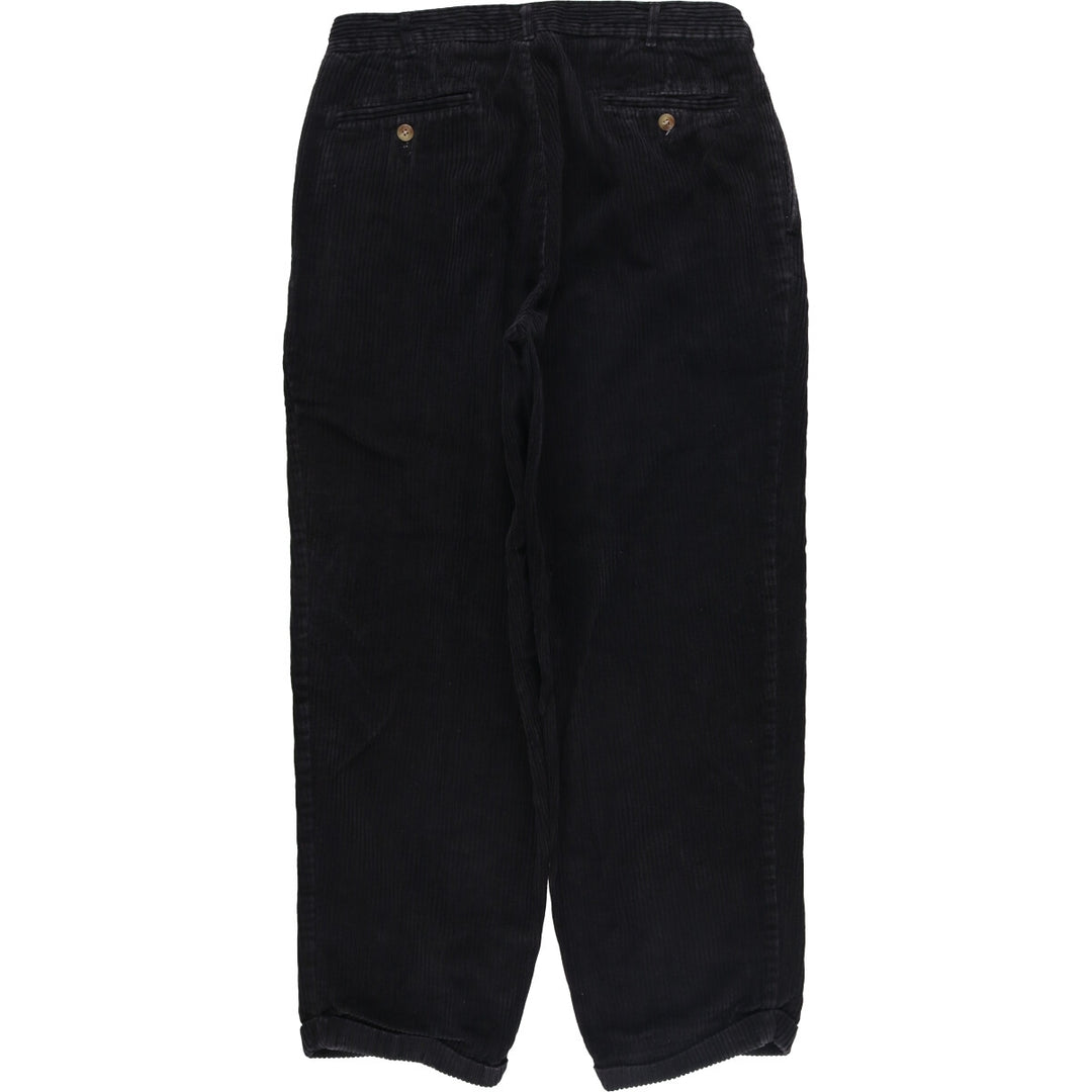 BILLBLASS Two-pleat Wide-Rib Corduroy Pants, Men's, Size W32 cotton black type Vintage Second Hand