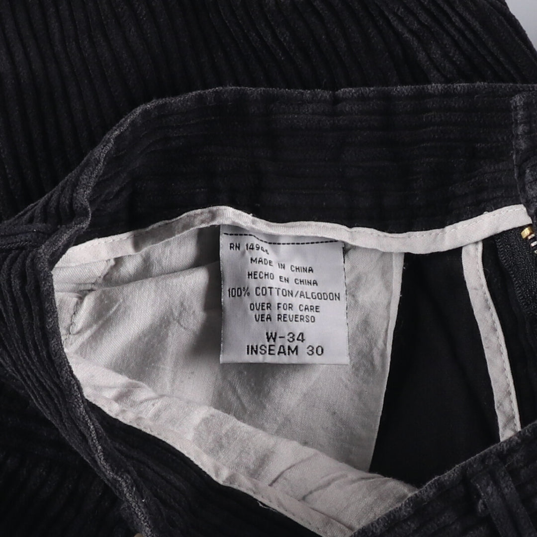 BILLBLASS Two-pleat Wide-Rib Corduroy Pants, Men's, Size W32 cotton black type Vintage Second Hand