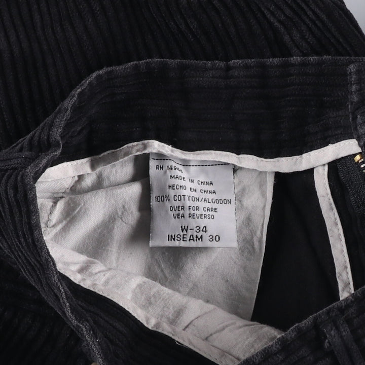 BILLBLASS Two-pleat Wide-Rib Corduroy Pants, Men's, Size W32 cotton black type Vintage Second Hand