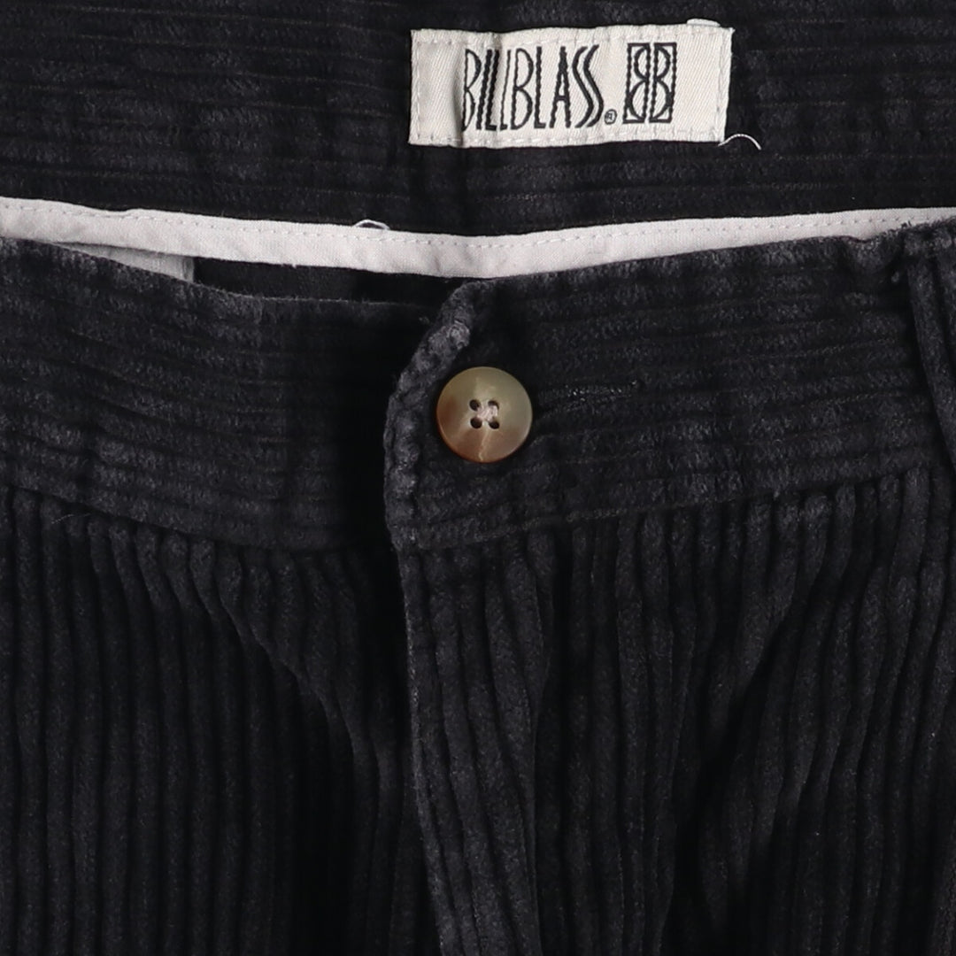 BILLBLASS Two-pleat Wide-Rib Corduroy Pants, Men's, Size W32 cotton black type Vintage Second Hand