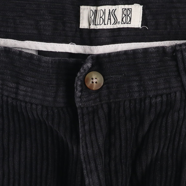BILLBLASS Two-pleat Wide-Rib Corduroy Pants, Men's, Size W32 cotton black type Vintage Second Hand