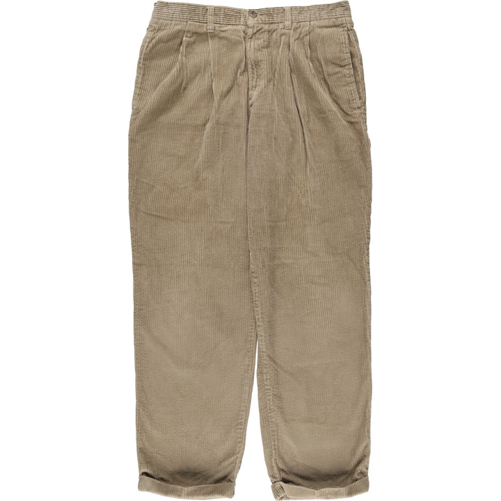 90'S Dockers Khakis Two-pleat Wide-Rib Corduroy Pants, Men's, Vintage, Size W34 cotton Beige type Vintage Second Hand