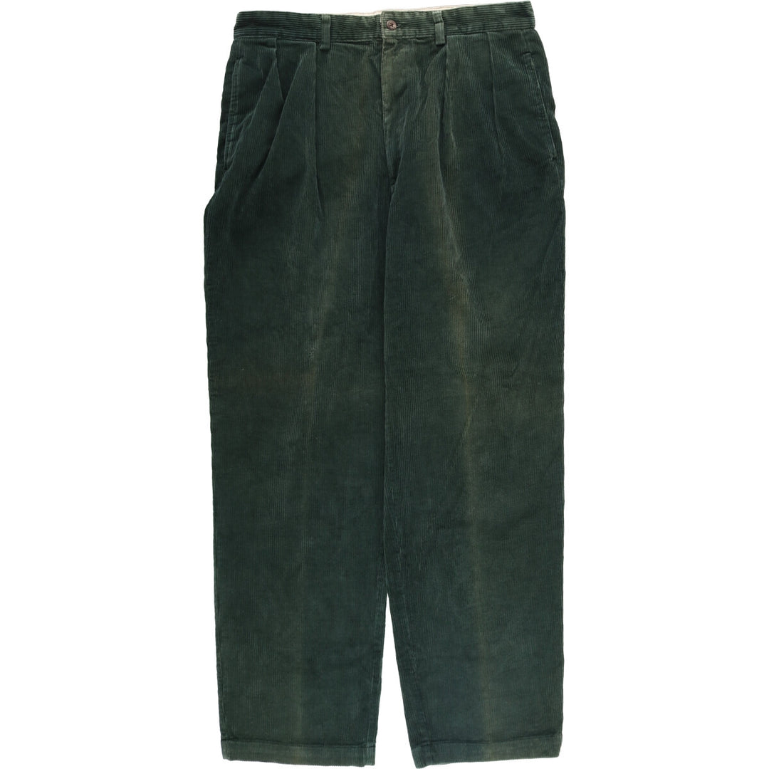 Ralph Lauren POLO RALPH LAUREN Two-pleat corduroy pants for men, size W34 cotton green type Vintage Second Hand