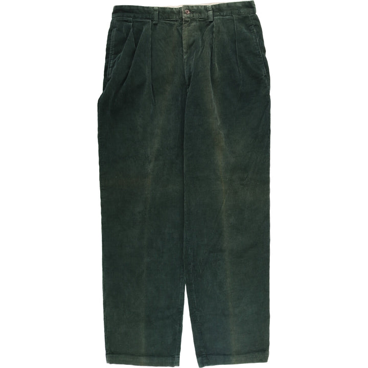 Ralph Lauren POLO RALPH LAUREN Two-pleat corduroy pants for men, size W34 cotton green type Vintage Second Hand