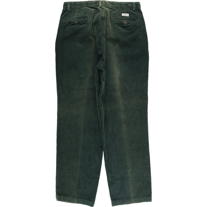 Ralph Lauren POLO RALPH LAUREN Two-pleat corduroy pants for men, size W34 cotton green type Vintage Second Hand