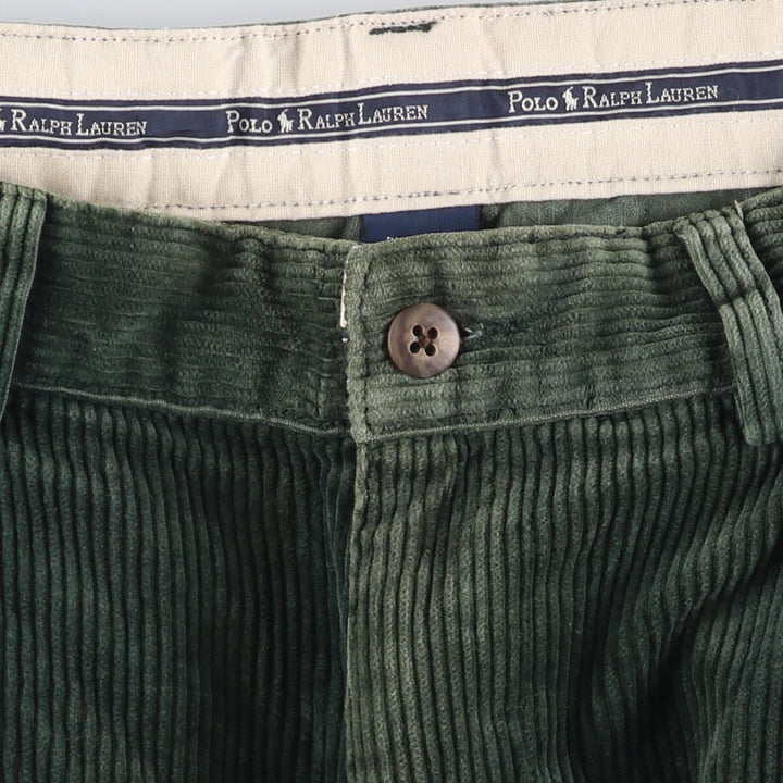 Ralph Lauren POLO RALPH LAUREN Two-pleat corduroy pants for men, size W34 cotton green type Vintage Second Hand