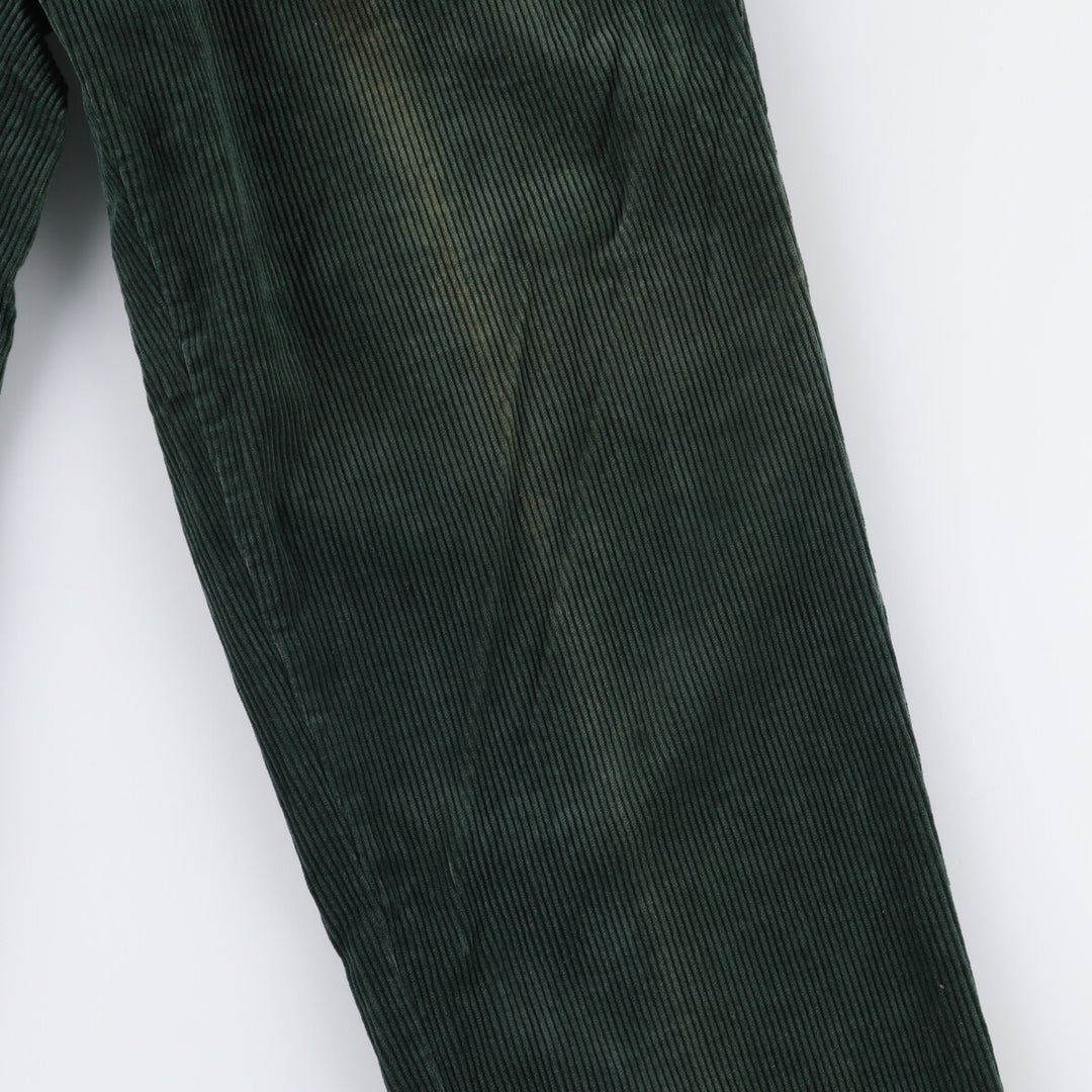 Ralph Lauren POLO RALPH LAUREN Two-pleat corduroy pants for men, size W34 cotton green type Vintage Second Hand