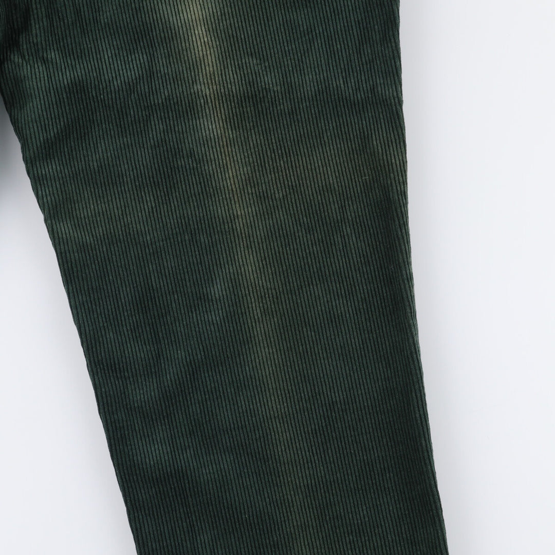 Ralph Lauren POLO RALPH LAUREN Two-pleat corduroy pants for men, size W34 cotton green type Vintage Second Hand