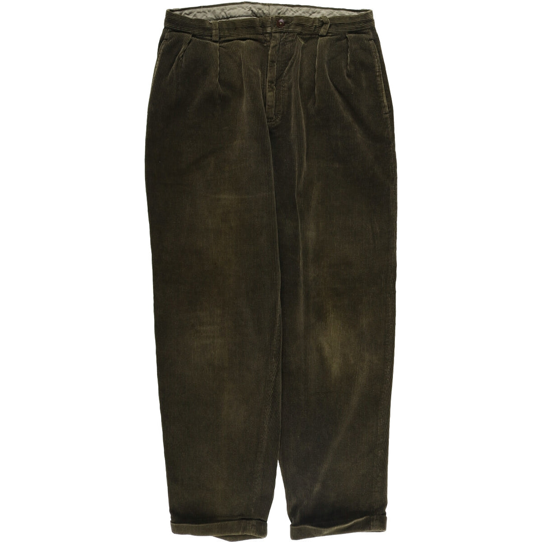 90'S Nautica Two-pleat Corduroy Pants, Men's, Vintage, Size 36 cotton Khaki type Vintage Second Hand