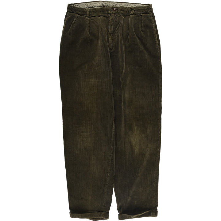 90'S Nautica Two-pleat Corduroy Pants, Men's, Vintage, Size 36 cotton Khaki type Vintage Second Hand