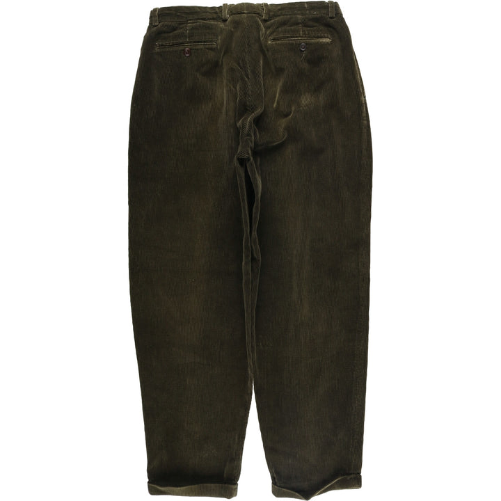 90'S Nautica Two-pleat Corduroy Pants, Men's, Vintage, Size 36 cotton Khaki type Vintage Second Hand