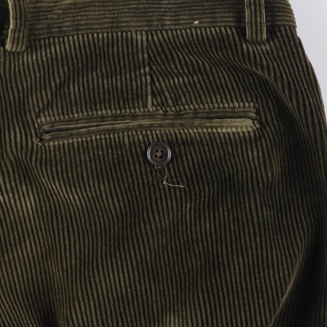 90'S Nautica Two-pleat Corduroy Pants, Men's, Vintage, Size 36 cotton Khaki type Vintage Second Hand