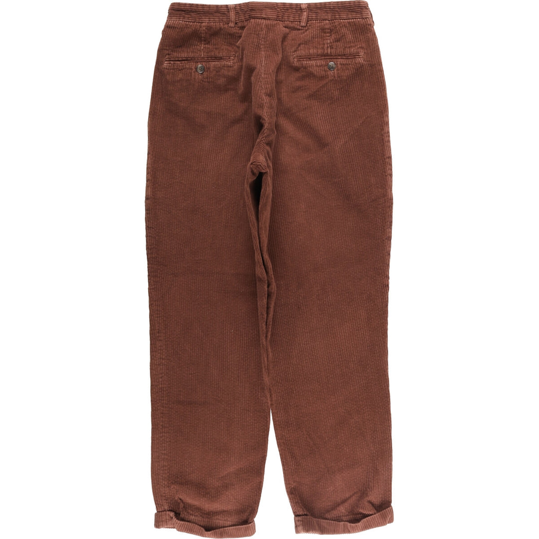 Abercrombie & Fitch Men's Two-Pleated Wide-Rib Corduroy Pants, Size W31 cotton red type reddish brown Vintage Second Hand