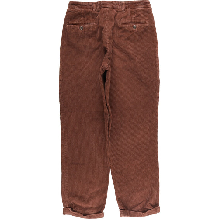 Abercrombie & Fitch Men's Two-Pleated Wide-Rib Corduroy Pants, Size W31 cotton red type reddish brown Vintage Second Hand