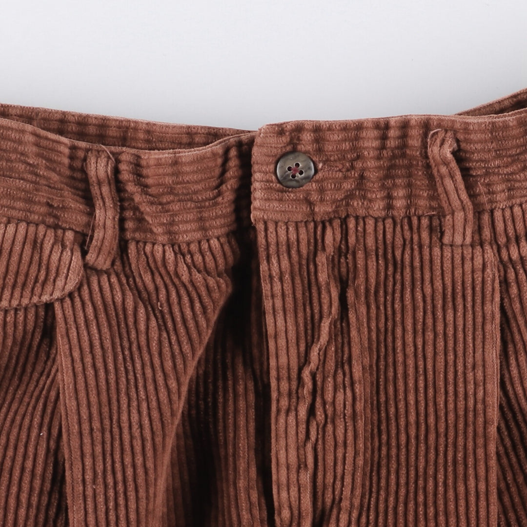 Abercrombie & Fitch Men's Two-Pleated Wide-Rib Corduroy Pants, Size W31 cotton red type reddish brown Vintage Second Hand