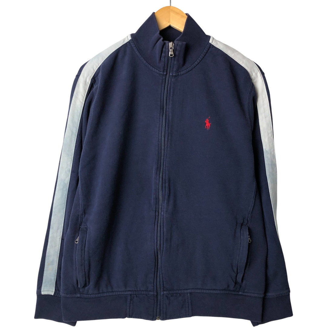 Ralph Lauren POLO by Ralph Lauren full zip sweatshirt, men's size L cotton navy blue type Vintage Second Hand