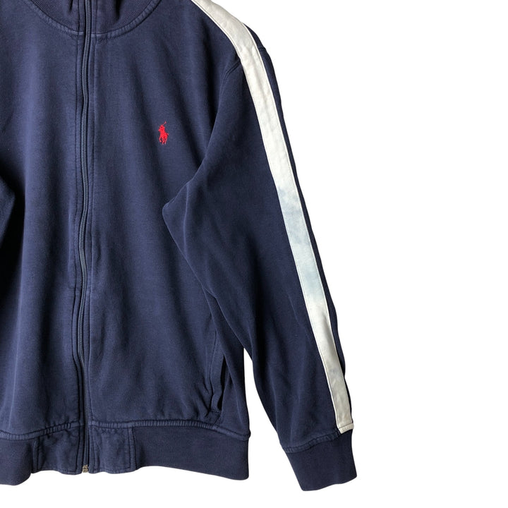 Ralph Lauren POLO by Ralph Lauren full zip sweatshirt, men's size L cotton navy blue type Vintage Second Hand